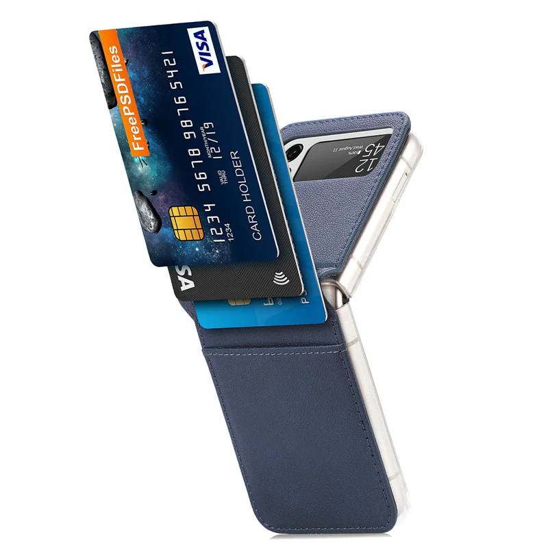PU Leather Phone Case with Card Holder for Samsung galaxy z Flip 3 leather case pu ultra thin slim