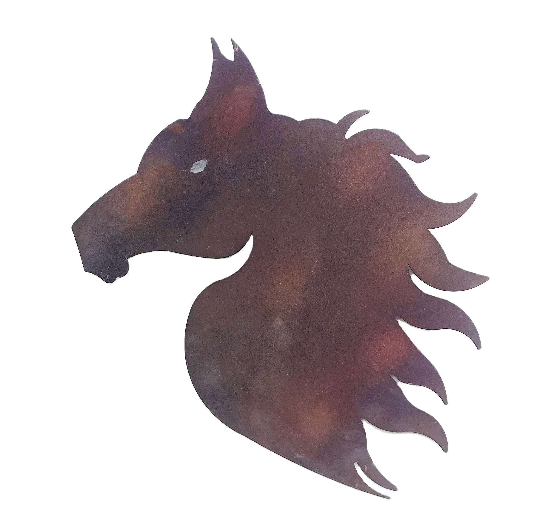 12pcs Per Carton Decoration Rustic Horse Head Wall Art Decor Laser Cut Metal IRON home decor luxury Hot Sale