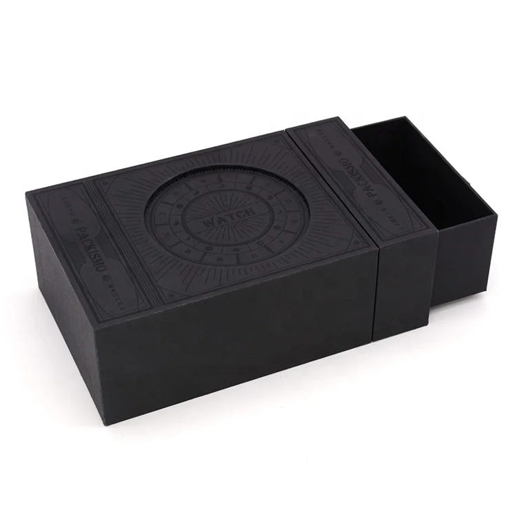 Seismo Package Watch case packaging latest design black pull automatic lift watch storage box