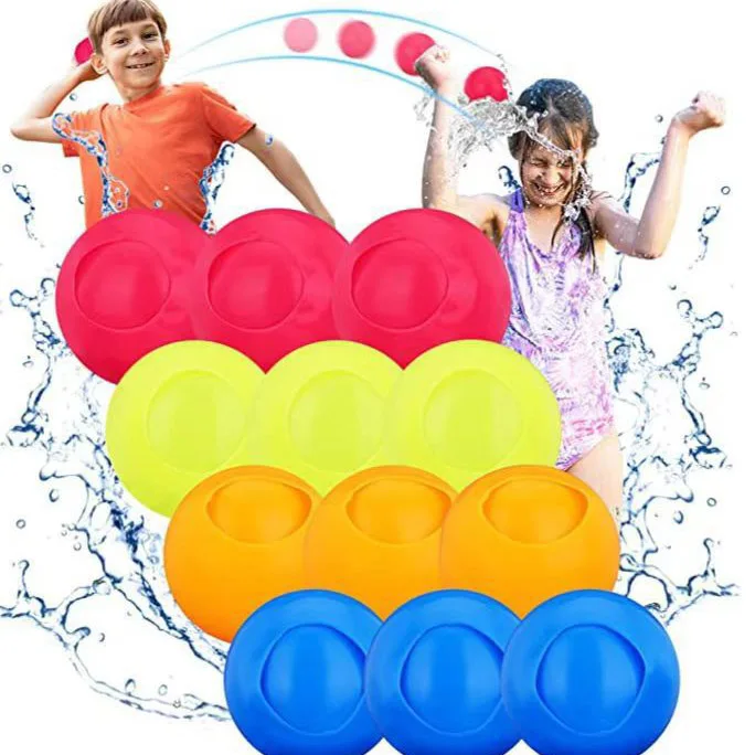 Hot Sale Out Door Toys Ocean Round Silicone Refillable Reusable Water Bomb Splash Ball For Kids