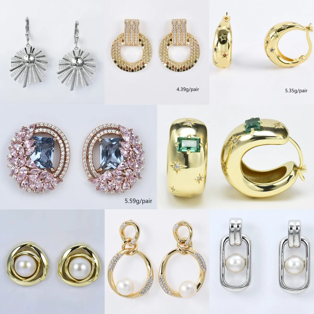 Carline topsale custom 925 sterling silver jewelry 18k gold plated 5a zircon green nano glass pave setting huggie hoop earrings