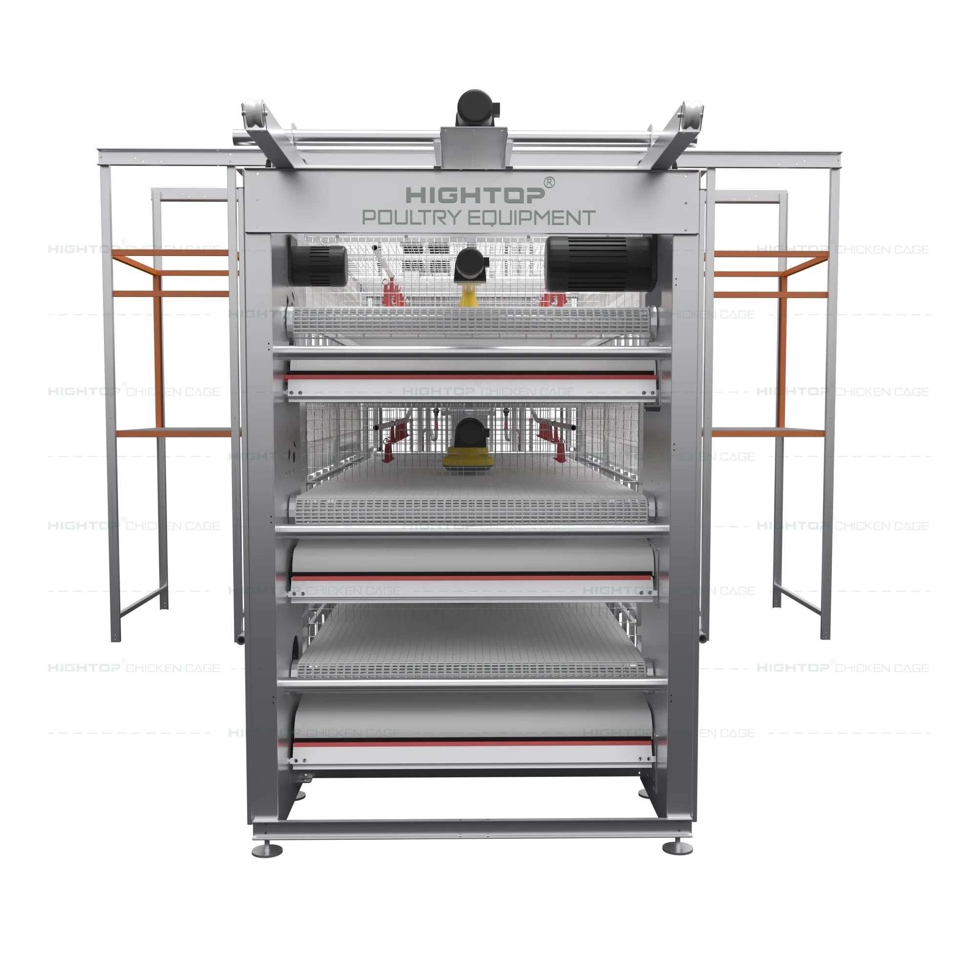 Chain Type H Shape Automatic Harvesting Poultry Farm Easy Cleaning Galvanized Steel Chicken Net Broiler Cage for Chicken