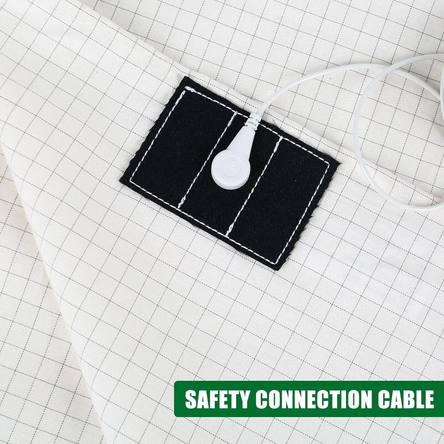 Factory Custom earthing grounding bed sheet 10% silver fiber conductive bed earthing sheets with 15 FT grounding cord emf earth