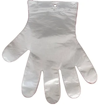 PE plastic single use  gloves food shop disposables can be hanger
