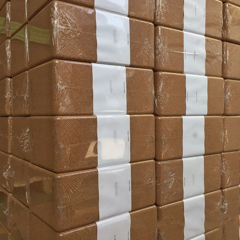 Custom  Cork Yoga Bricks for Fitness Massage Eco Friendly Cork Yoga Block