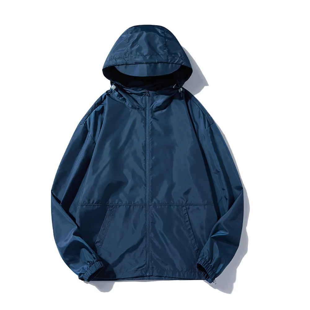 Custom Logo Long Sleeve Men Windbreaker Jackets Zipper Up Windproof Polyester Sport Jackets Unisex
