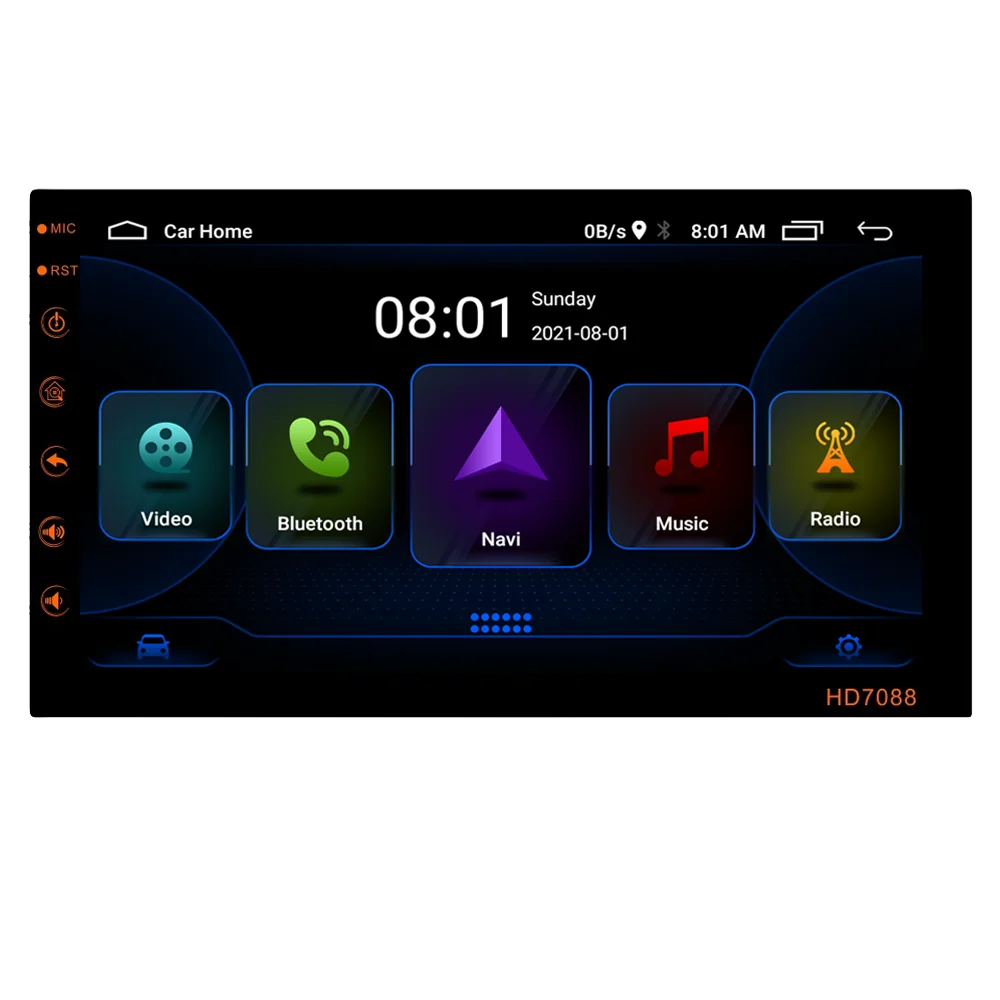 7 inch double din Android 9 car radio 1+16GB split screen stereo 12 kinds of user interface autoradio music player
