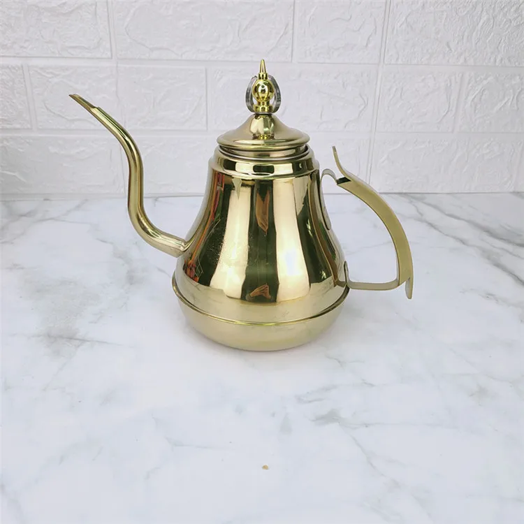 1.2L/1.8L Gold Stainless Steel Teapot Gooseneck Pour Coffee Tea Kettle Filter Strainer Pot