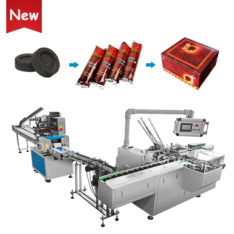 High speed automatic shisha hookah charcoal sachet bag packaging small paper box packing machine line