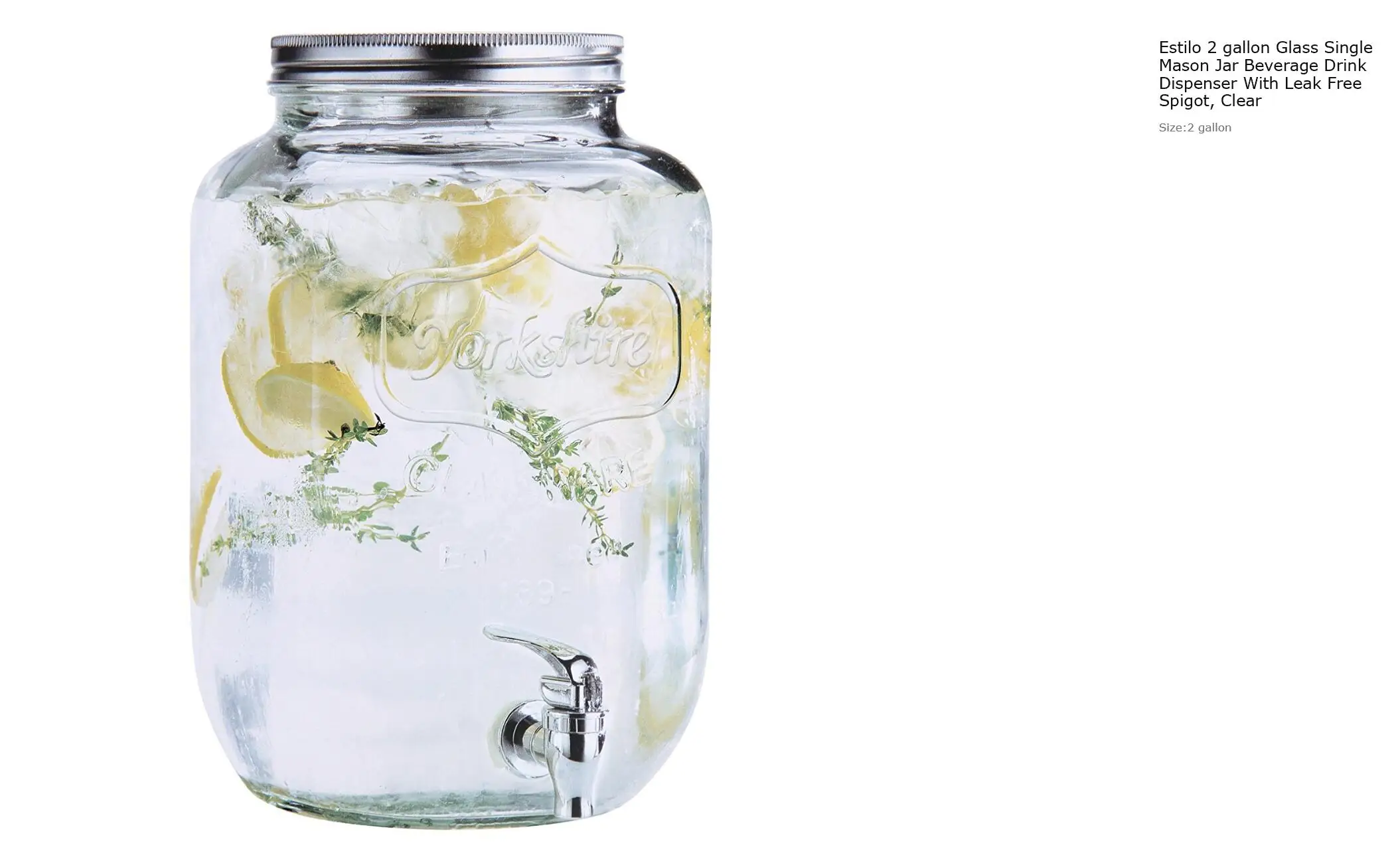 clear or decorated glass mason jar beverage juice dispenser with screw tap