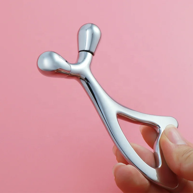 New Style Facial Scraping Massage Tool Acupuncture Gold hole Metal Gua Sha