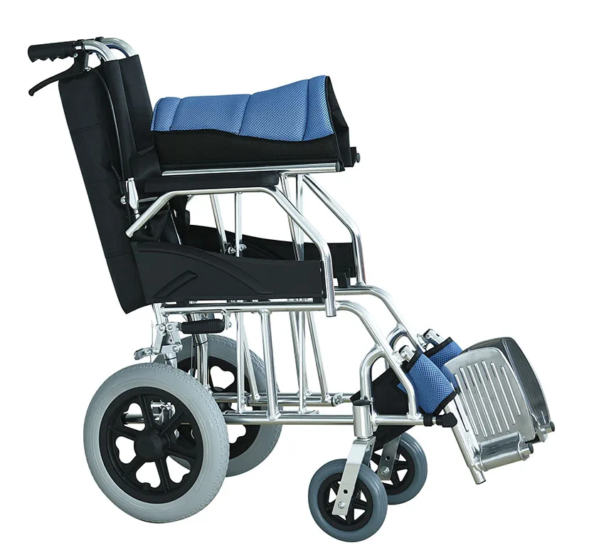 High Quality Lightweight ALUMINUM WHEELCHAIR easy carry transport outdoor chair soft seat aluminum wheelchair
