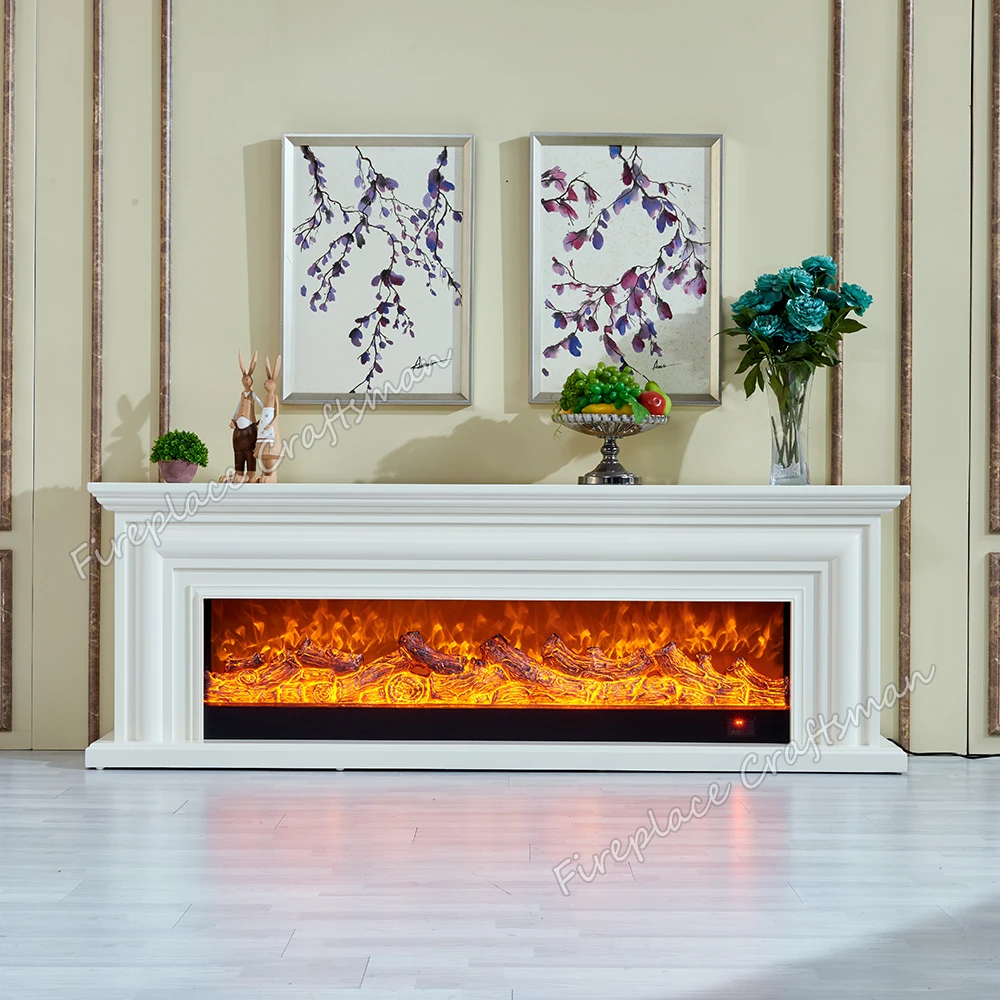 mid century freestanding modern design european wood electric fireplace with mantel surround ideas