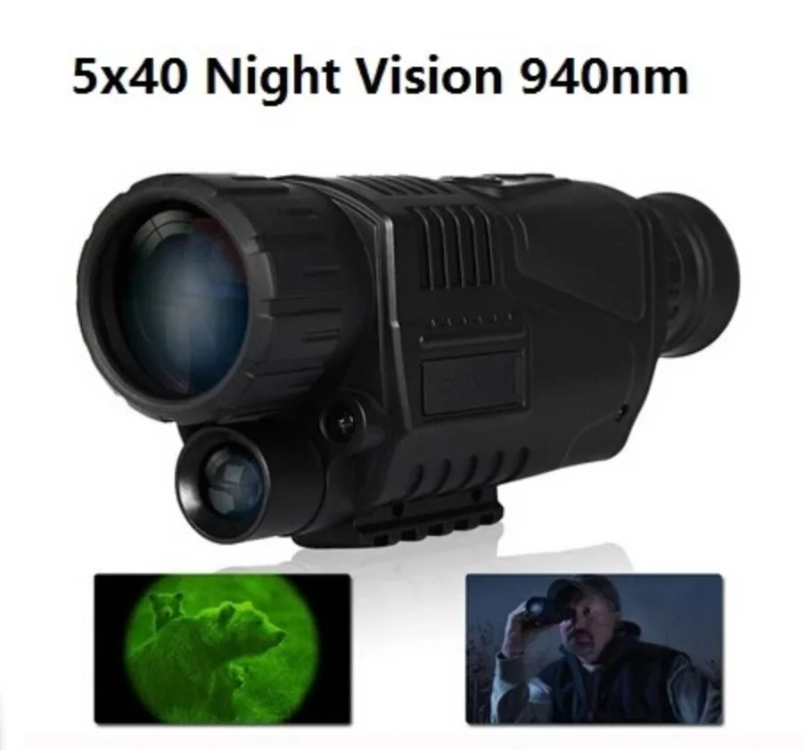 Профессиональный 5X40 инфракрасный монокулярный телескоп ночного видения монокулярный ИК-телескоп ночного видения для охоты