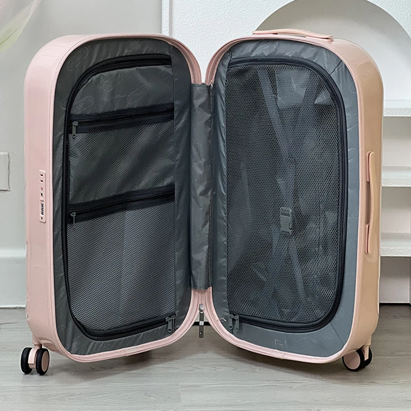 High appearance round suitcase with USB bubble Ice cream travel suitcase with tsa lock 360 degree universal wheels