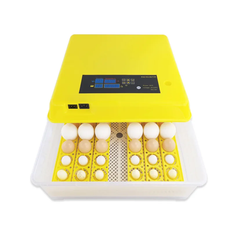 48 Eggs Automatic Incubator Yellow Chicken Hatchery Machine Small Chicken Egg Incubator Home Use Chicken Goose Bird Duck Trays