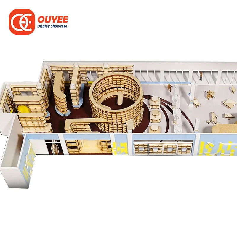 Factory Manufacturing Display Rack Office Stationery Bookstore Library Book Case Wooden Library Bookcase