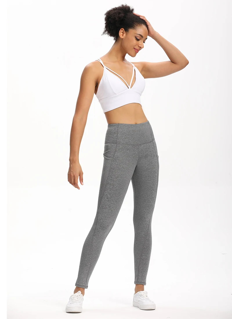 
The fine quality strappy across back plus size push up ladies sports bra custom logo 2021 