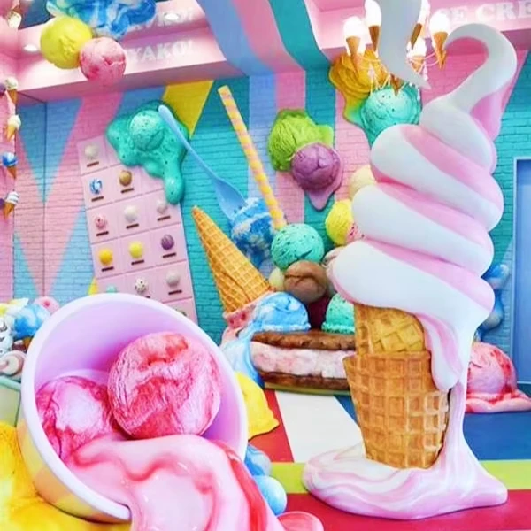 Custom Giant Donut Decoration Faux Cup Cake Party Candy Outdoor Foam Sculpture Styrofoam Craft Character Ice Cream Gaming Events