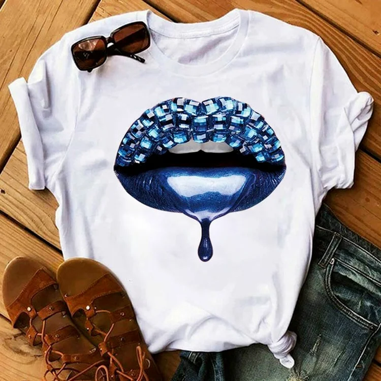 2022 High Quality T Shirts Women Rainbow Pride Lips Print Tshirt Lesbian Gay Love T Shirt Femme Summer Funny Shirt Tumblr Clothes Streetwear