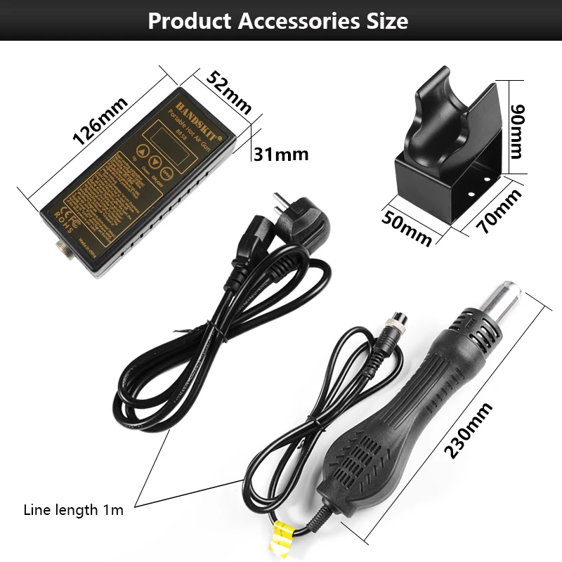 handskit 8858 Heat Guns OLED Digital Display Temperature Soldering Station Portable BGA Rework Hot Air Gun Home Diy Repair Too