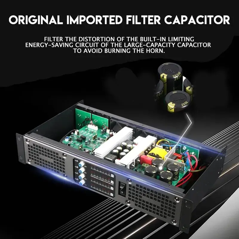 4*1200W Professional Digital Amplifier High-power Pure Rear Stage KTV Stage D-Class Sound Equipment/Amplifiers/Speakers
