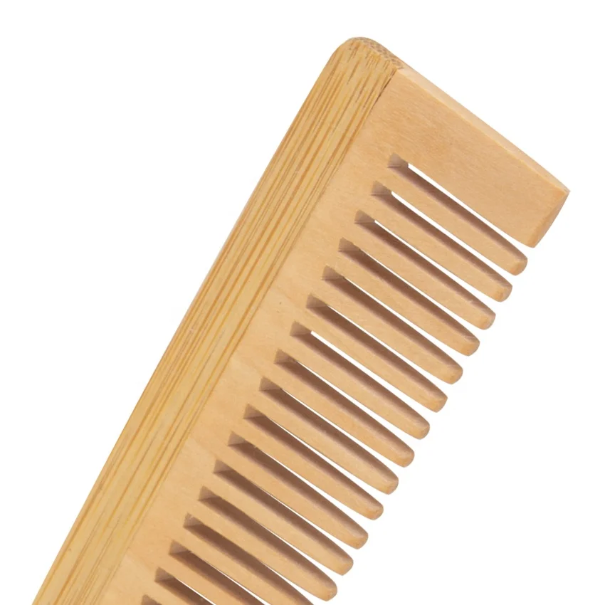 Custom Double Wide Tooth Bamboo Comb Home Hotel Salon Natural Hair Comb