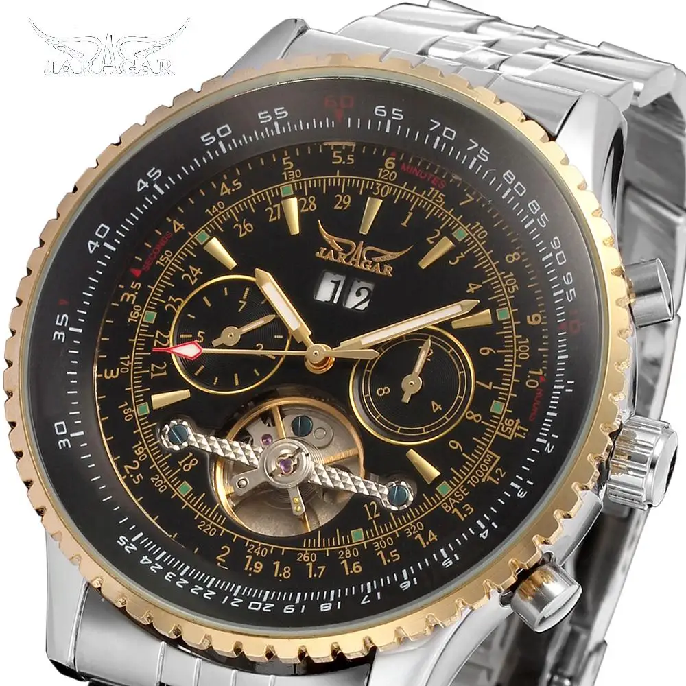 Top Brand Luxury Mens Watches JARAGAR Men Military Sport Wristwatch Automatic Mechanical Tourbillon Watch relogio masculino