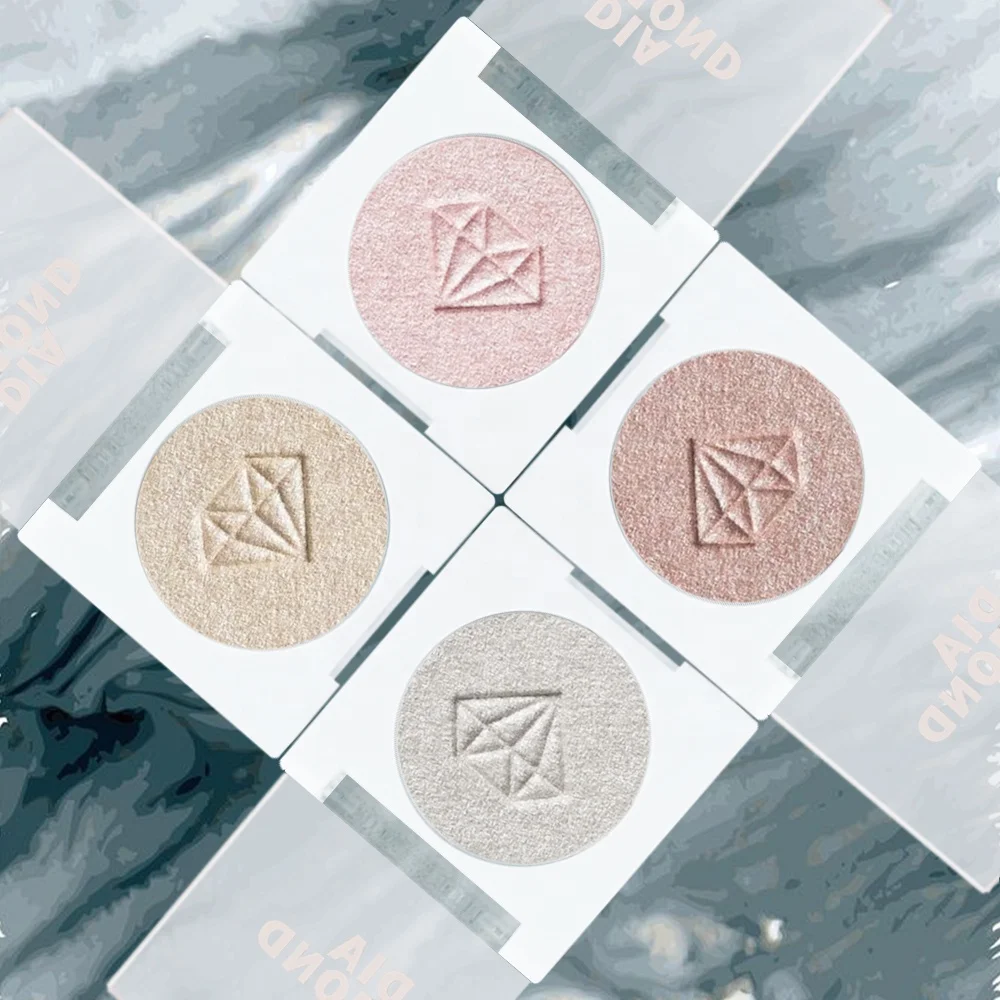 Private Label Shimmer Diamond Glitter Pressed Powder Makeup Highlighter Powder