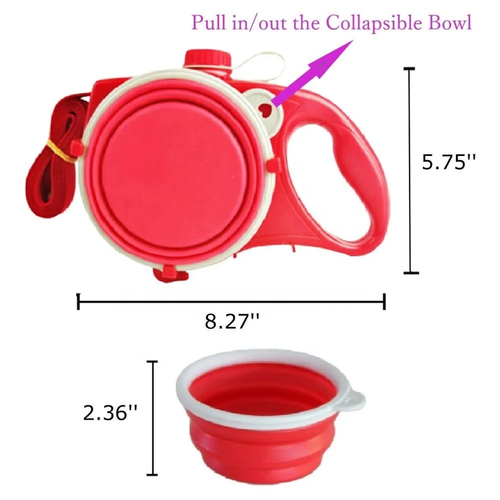 New Arrival Dog Leash with Water Bottle Bowl Pet Accessories