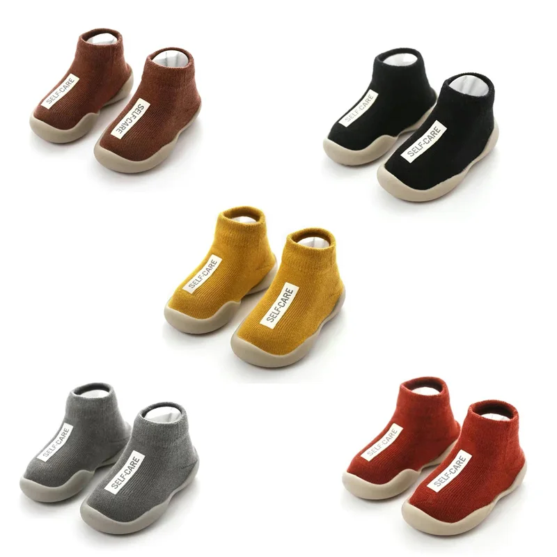Baby Toddler Sock Shoes TPE Sole Non-Skid Indoor Outdoor Toddler Slipper Cotton Mesh Breathable Lightweight Sock Shoes for Baby