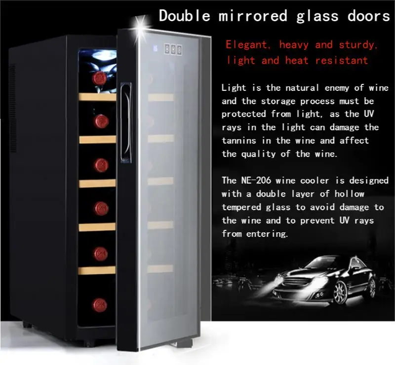 Hot selling 12 bottle thermoelectric cooling fridge stainless steel shelves small wine refrigerator wine cabinet