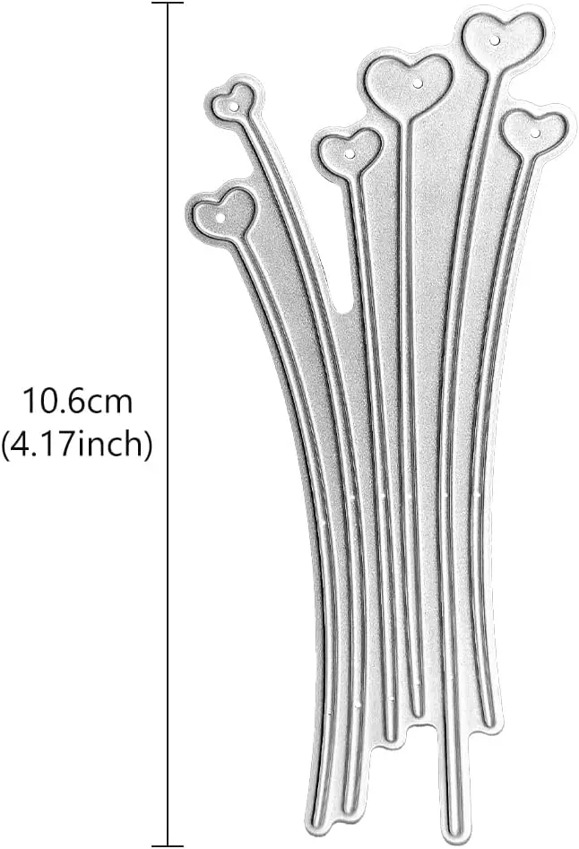 Heart Shape Flower Cutting Dies, Flower Card Cutting Dies, Heart Cut Stencils for Card Making, Embossing Stencil