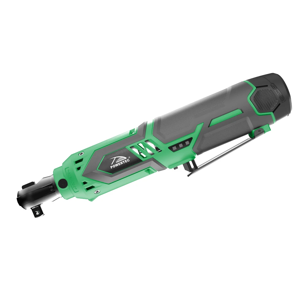 POWERTEC 12V Cordless Electric Wrench Industrial/DIY Grade Impact Ratchet with Li-Ion Battery for Convenient Use