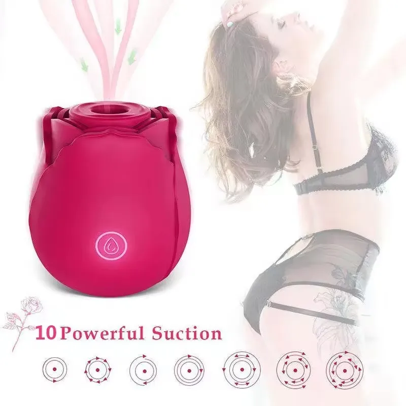 Wholesale nipple clitoral sucking vibrating personal massager adult sex toys juguete sexual sucker rose vibrator for women