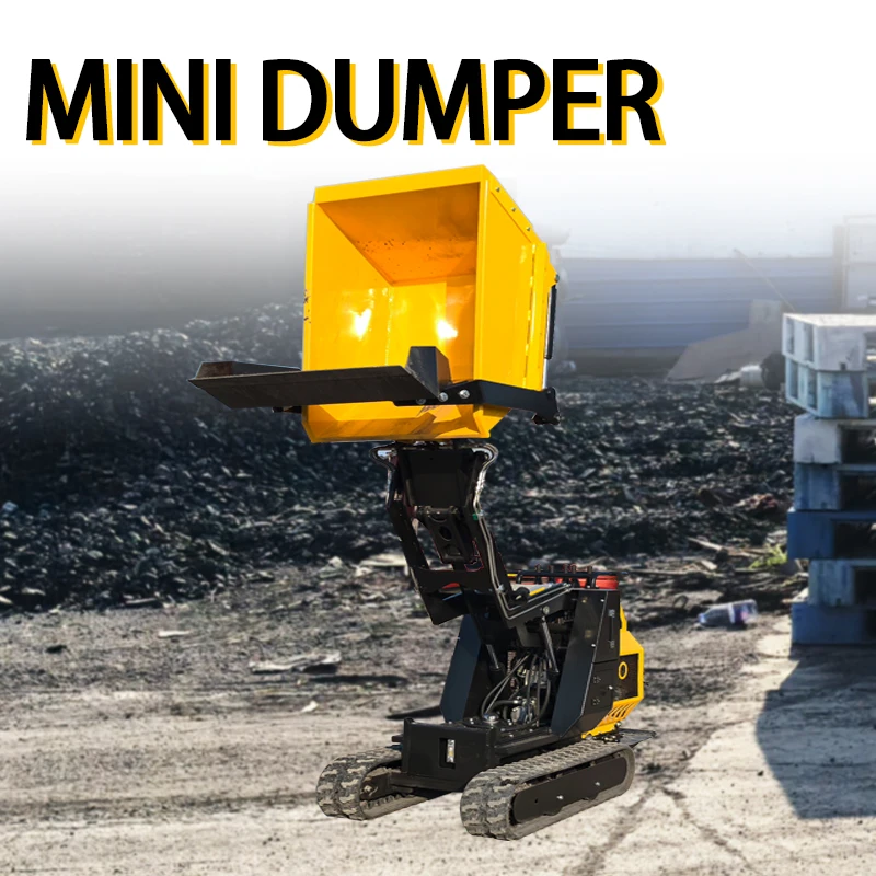 Construction Transportation Mini Crawler Dumper With Hydraulic Lift  Transporter Crawler Dumper