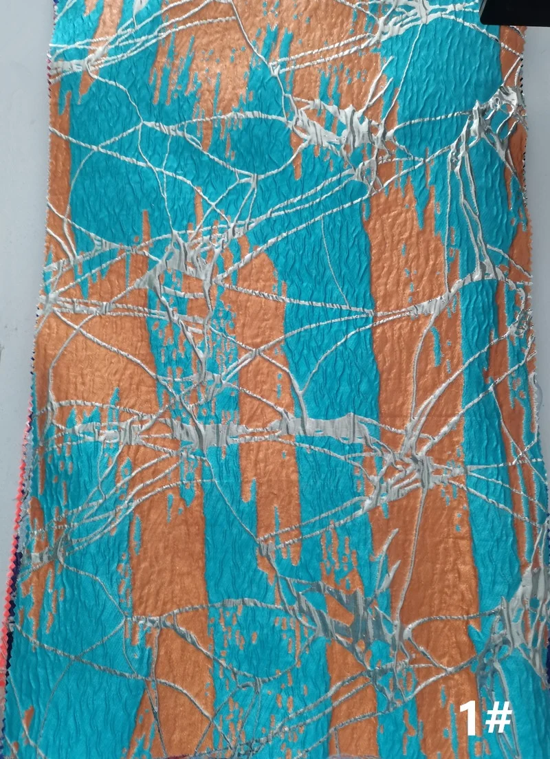 124gsm shiny metallic brocade organza jacquard garment fabric