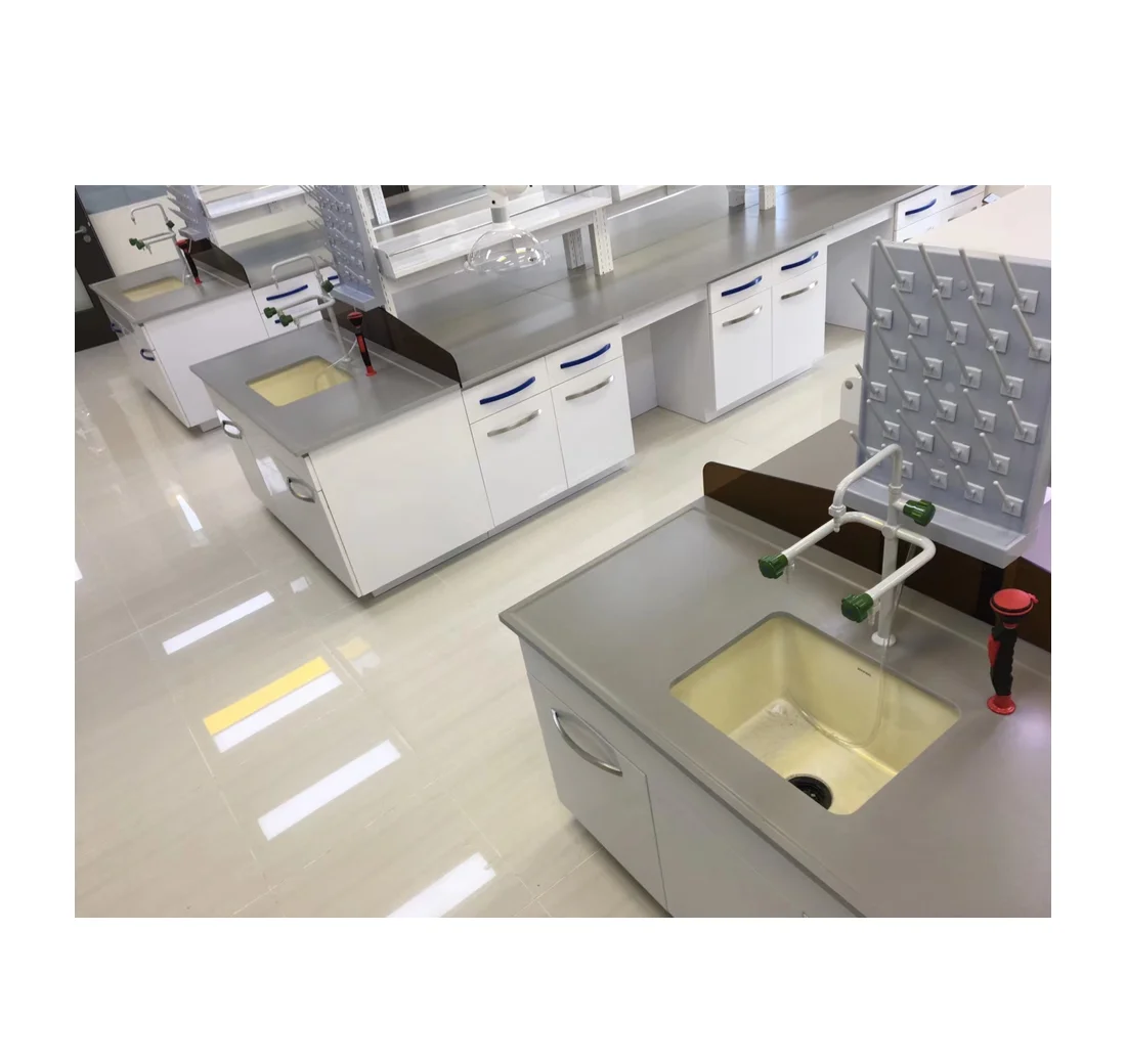 Lab central island bench for chemistry all steel lab bench for lab bench price