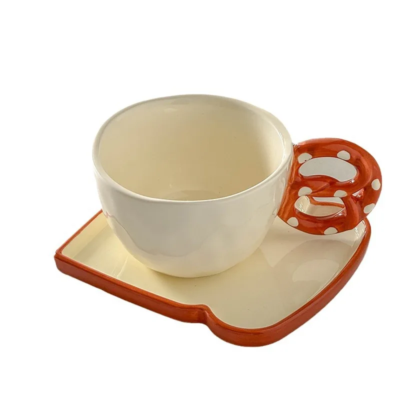 Lelyi Factory direct sales Ins cute irregular butterfly biscuits alkaline water knot mugs and exquisite ceramic cup and plate