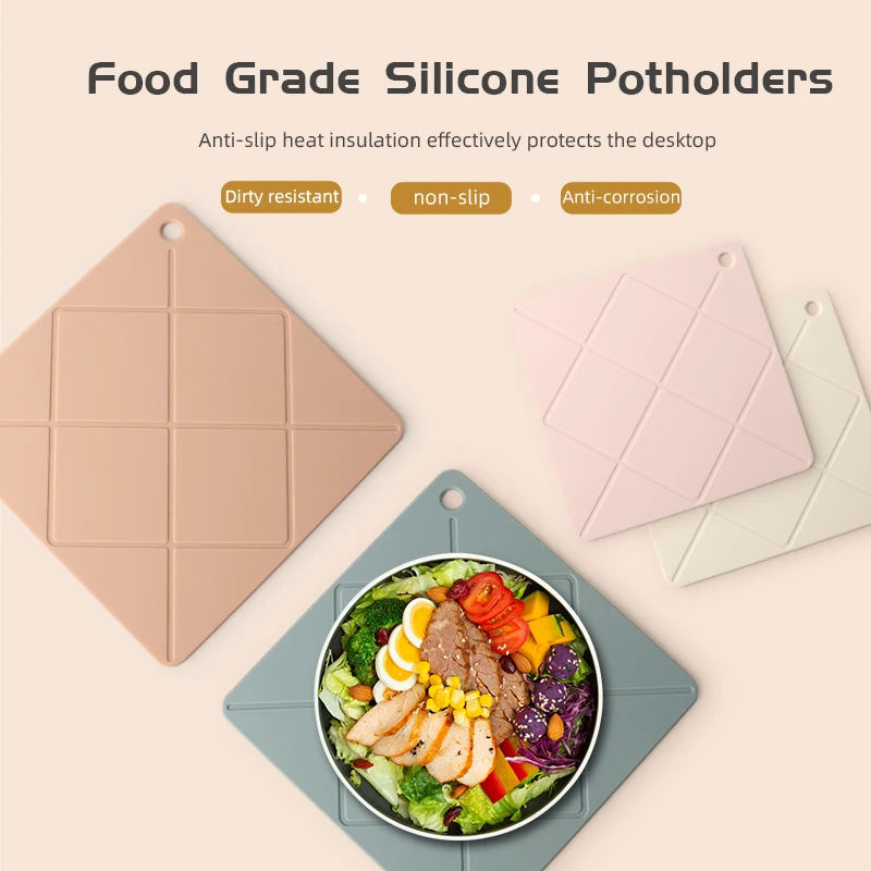 Silicone Trivet Mats square Silicone heat insulation pad customizable silicone mat