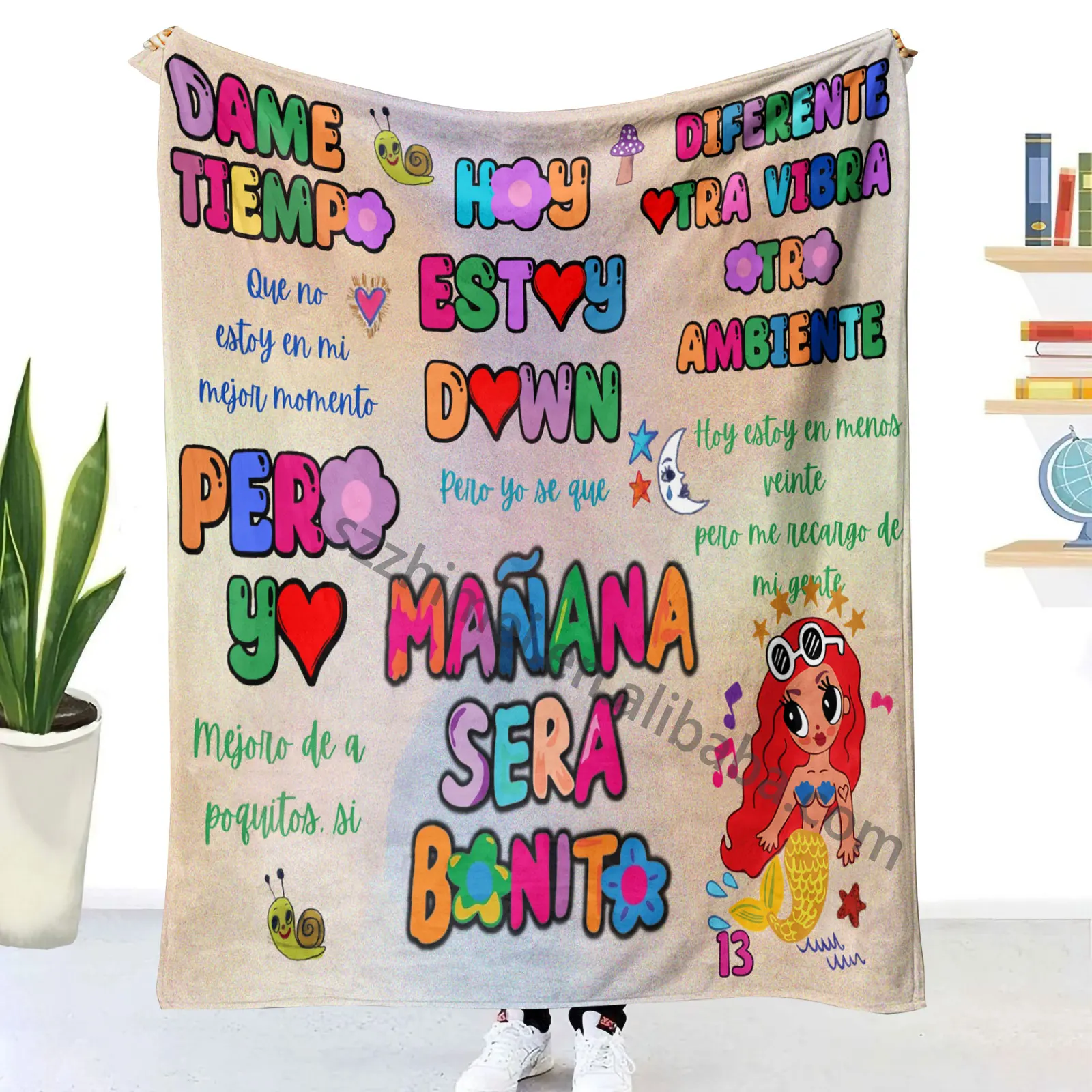 custom Hot singer Karol G Manana Sera Bonito print Fleece Throw Blanket