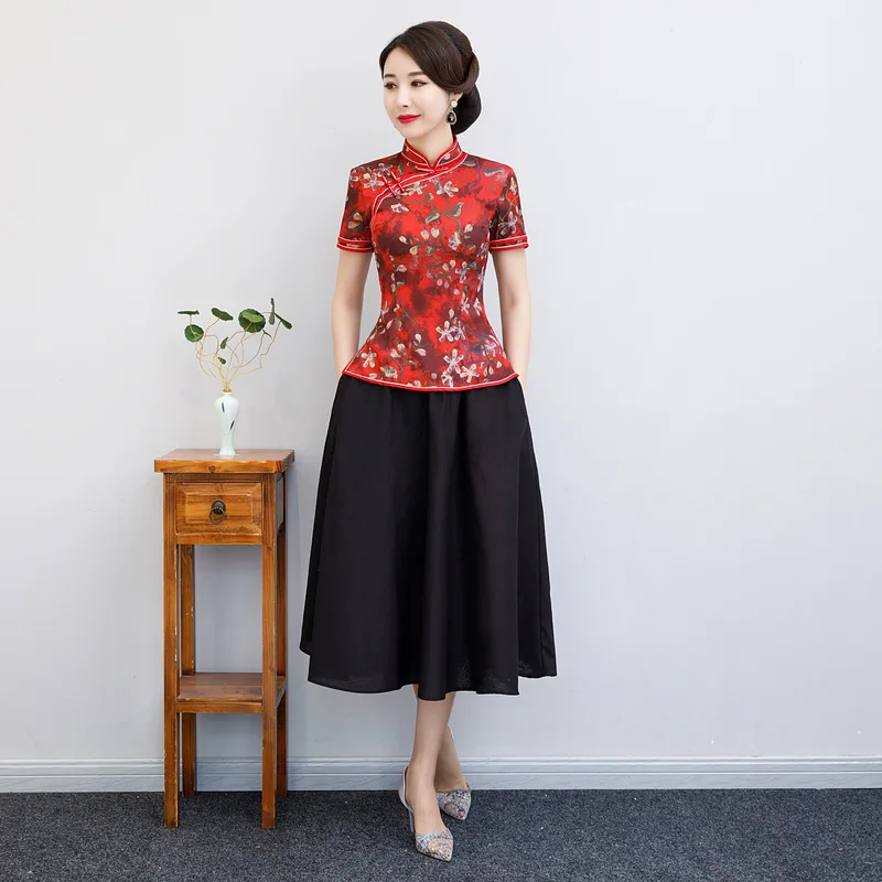 Qipao 2 штуки готового изготовления оптовая продажа 4 Yajin Китайский традиционный ретро стиль уличное платье шт.