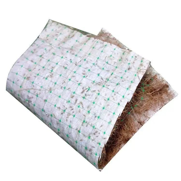 Coconut Coir Fiber Nets Ecological Soil Blanket Coconut Turf Reinforcement Mat For Slope Protection