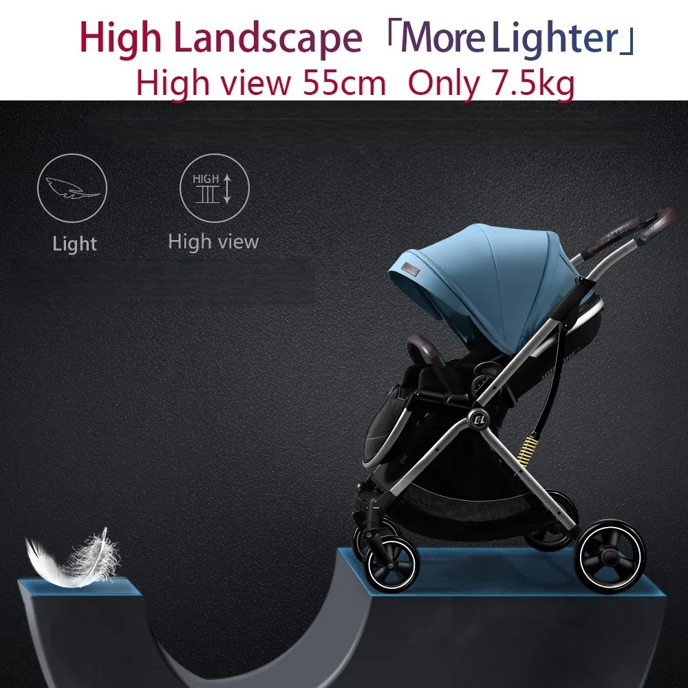 2023 New Multi-function Baby Stroller Eggshell Shape Leather Baby Carriage Model 2 in 1 Travel KBL-809 For New Born Stroller