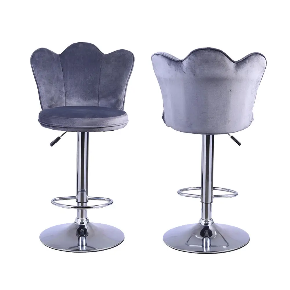 Hot Modern Durable Swivel Hydraulic Lifting Luxury Velvet Bar Chair For Kitchen