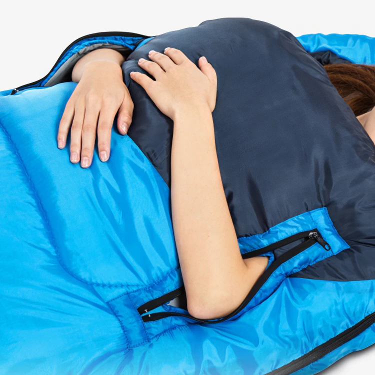 
Hand Free Sleeping Bag Double 2 Person Outdoor Camping 210T Polyester Spring and Autumn Envelope Type Adults Sleeping Bag 