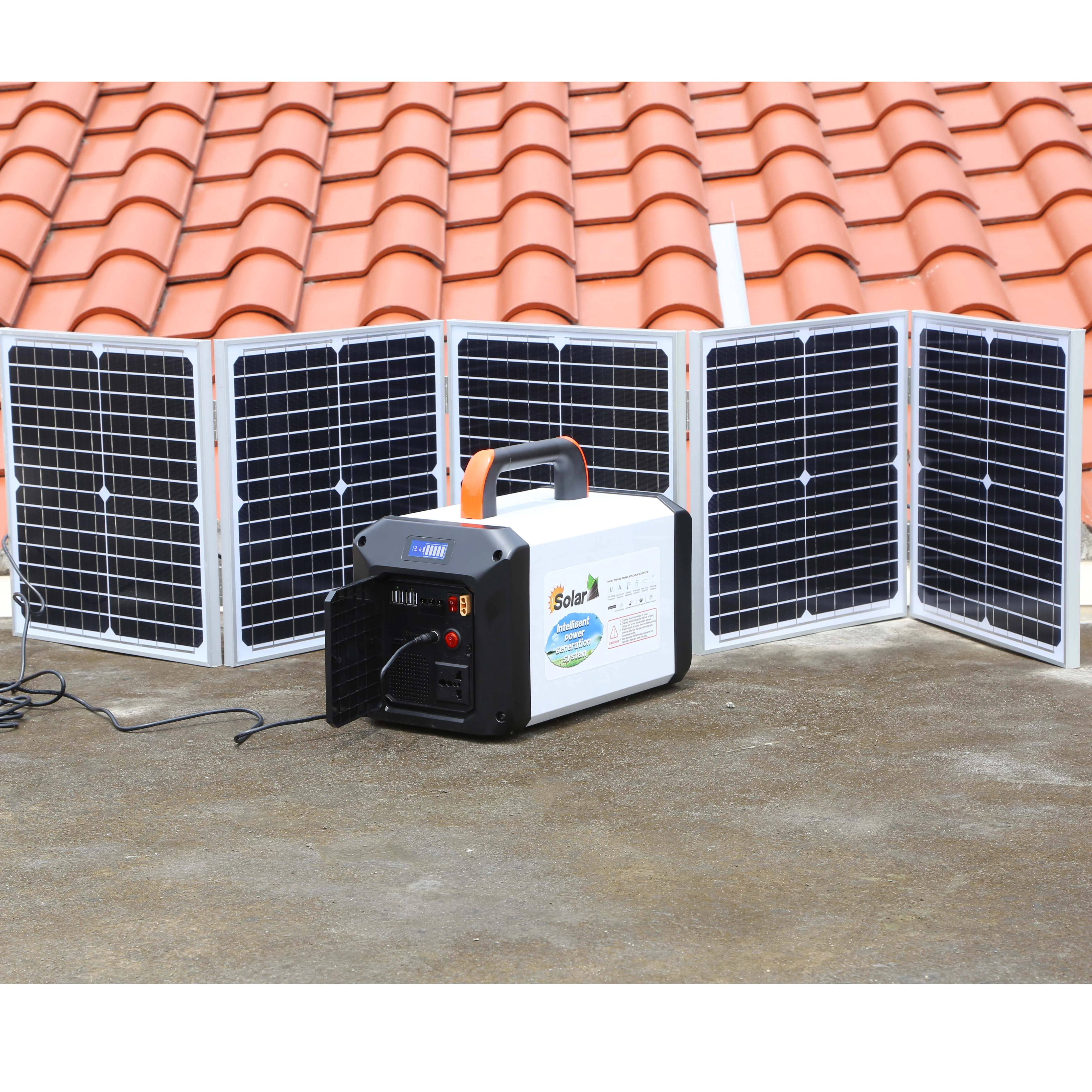 Home use solar Panel System Electricity Inverter portable Power generator 500W with built in lithium battery capacity
