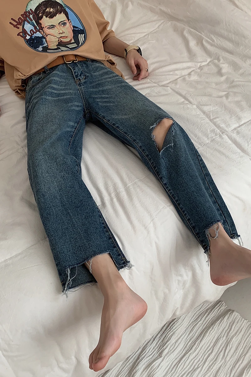 
Comfortable Straight Blue Stretch Skinny Jeans Summer Jeans for Men 