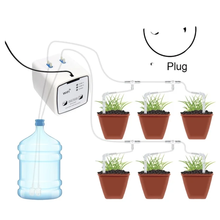 Highly Quality WIFI Gardening Drip Irrigation Controller, Specification: Double Pump 15 Pots
