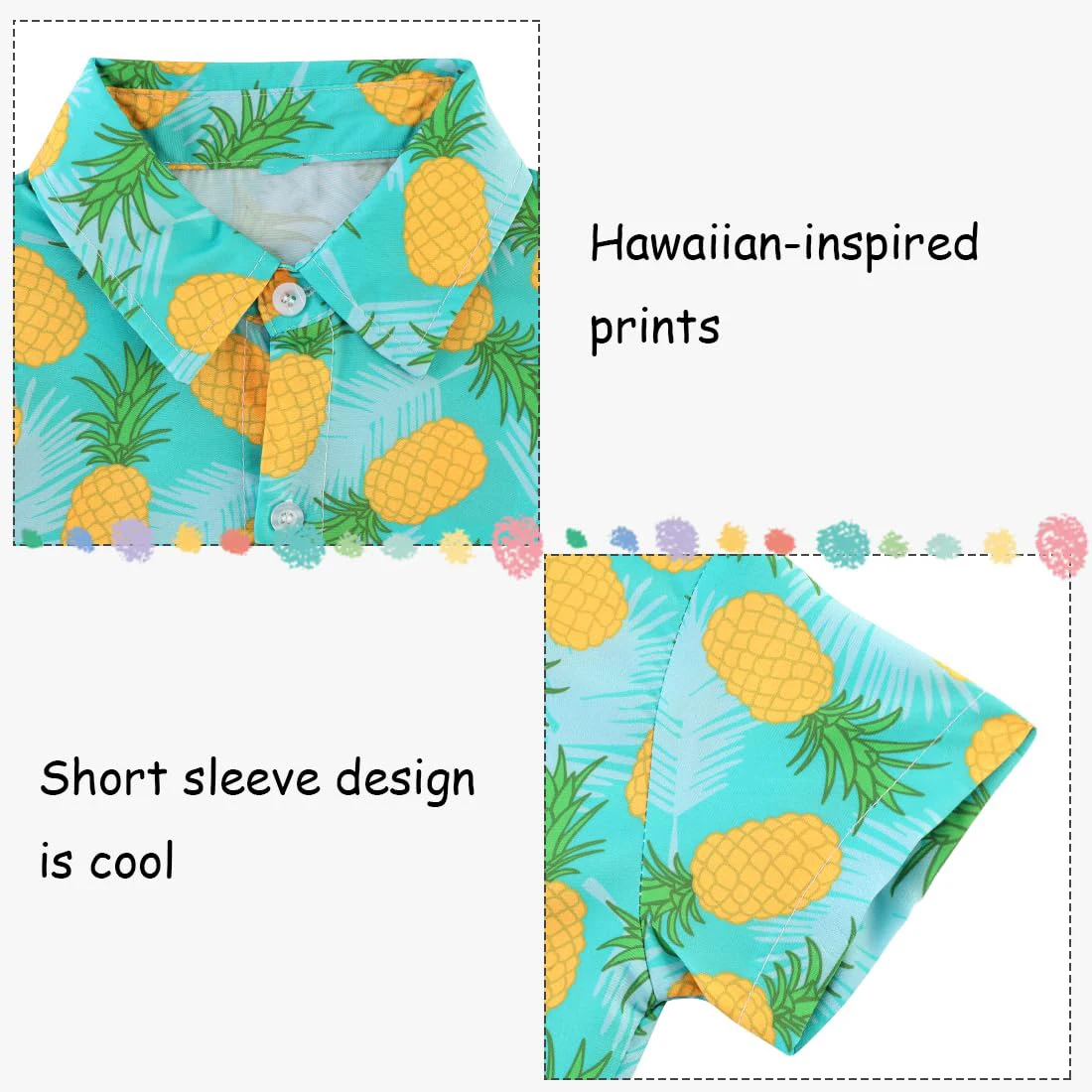 Hawaiian Shirts for Boys Button Down Shirt Short Sleeve Shirts Girls Summer Beach Tops for Kids